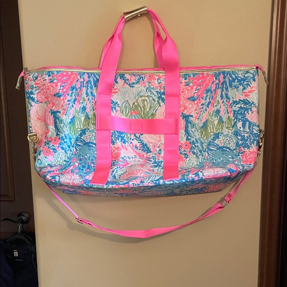 Lilly Pulitzer Pink and Blue Floral Travel Bag